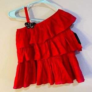 Limelight | Girls 6-7 Off Shoulder Ruffle Butterfly Top NWT